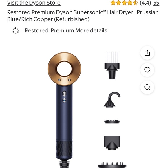 Dyson Supersonic Hair Dryer in Blue and Copper - Picture 3 of 10